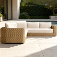 Rattan Garten-Sofa-Set Outdoor Wasserfestes Aluminium-Korbgeflecht Terrassenmöbel-Set für Terrasse, Balkon und Hinterhof
