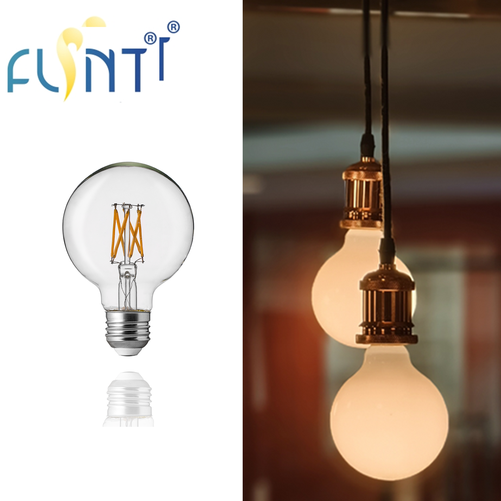 Top Selling Milky White Coated Frosted G40 8W 1055lm LED Filament Bulb E27 High CRI Decorative Lamp for Restaurant Lighting