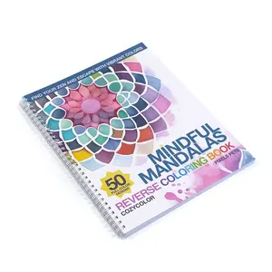 Servicio de impresión Libro de imágenes de alta calidad Papel compensado Encuadernación en espiral Libro para colorear Pequeño MOQ