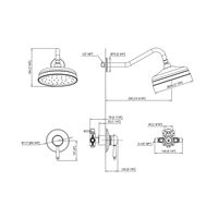 Ensemble de douche thermostatique mural moderne en laiton de haute qualité, anti-corrosion, durable, avec pommeau de douche pluie haute pression
