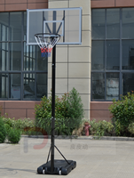 Support de basket-ball pour adulte 110*70cm Panier de basket-ball portable Panneau PC transparent avec cadre en métal