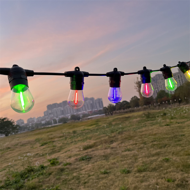 RGB Christmas String Lights 10M 20 Bulbs IP65 Waterproof Outdoor & Indoor Decorations