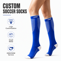 Chaussettes de football de qualité supérieure, antidérapantes, à tube long, avec compression, pour athlètes professionnels