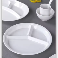 Plaque de portion en mélamine personnalisée Plaques divisées pour adultes et enfants Plaque de contrôle des portions incassables avec séparateurs,