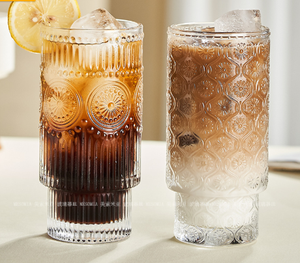 Vaso <span class=keywords><strong>de</strong></span> Vidrio Apilable Popular para Café, Estilo Highball, con Diseño <span class=keywords><strong>de</strong></span> Girasol, para Beber Jugo, con Relieve <span class=keywords><strong>de</strong></span> Flor <span class=keywords><strong>de</strong></span> la Suerte - Product Image 4