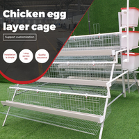 Cage à poules pondeuses de type A, 3 niveaux, 4 portes, galvanisée à chaud, pour élevage en batterie en ferme avicole