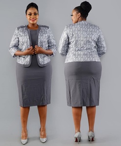 Conjunto de dos piezas de alta calidad para mujer, traje de vestir con estampado floral africano, vestido de talla grande para mujer, traje de iglesia para mujer de talla grande - Product Image 4