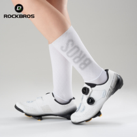 Chaussettes de compression de cyclisme ROCKBROS respirantes en nylon et élasthanne imprimées, antibactériennes, mi-mollet, pour hommes et femmes, pour le cyclisme sur route et les sports