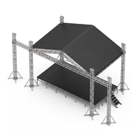 Scène extérieure portable rétractable à structure carrée en acier, PVC et alliage d'aluminium, capacité de charge de 750 kg/m² pour les grands événements