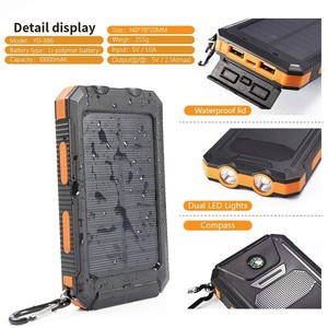 <span class=keywords><strong>Meilleur</strong></span> Portable Étanche Banque de Puissance De Batterie Solaire 10000mah <span class=keywords><strong>Chargeur</strong></span> Solaire avec Boussole - Product Image 3