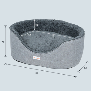 Coussin pour chien rectangulaire gris en polaire corail, doux, avec housse amovible et lavable, toutes saisons, style moderne, mousse à mémoire de forme, Water Carton - Product Image 3