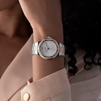 MKOriginals – montre-bracelet de luxe à Quartz pour femmes, en acier inoxydable, avec lunette en strass, cadran simple, bracelet de 20mm, 37mm