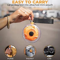 Sac d'épicerie pliable Ripstop sac d'épicerie réutilisable enroulable dans un petit étui sac fourre-tout portable