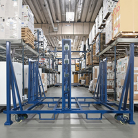 Chariot de transport de rouleaux de tapis Design antidérapant Support mobile robuste pour le transfert de matériaux d'usine Étagère de transport de rouleaux de tapis