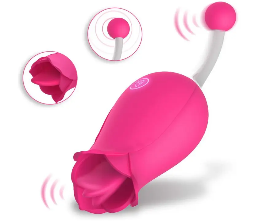 Vibrator Rose Shaped Zunge lecken Rose Vibrator Adult Sexspielzeug Weibliche Zunge Sexspielzeug Vibrator