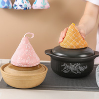 Couvre-casserole résistant à la chaleur pour la cuisine et gants triangulaires en lin résistants à la chaleur de style japonais, fabriqués en Chine