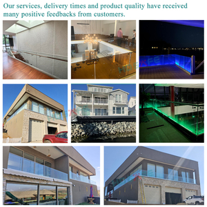 Profilo in alluminio a U per montaggio a parete, base per ringhiera in vetro, corrimano in vetro senza telaio, balaustra in vetro per progetti - Product Image 4