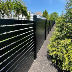 Easily Assembled Angle Slat Aluminum Fence Panels Dark Grey Aluminum Slat Fence <strong>System</strong> Driveway <strong>Gate</strong> Wood Fence - Product Image 4