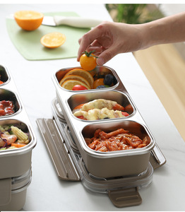 Bencircle CS03 700/740ml Portable Reusable Stainless Steel Compartment Leakproof Bento Lunch Box Food Container for Kids - Product Image 4