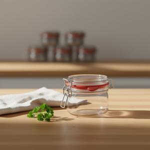 Pot en verre avec couvercle à ressort et joint rouge, lot de 13, pour le stockage alimentaire - Product Image 3