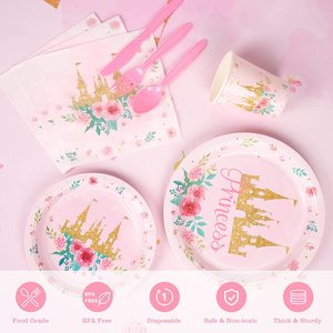 <span class=keywords><strong>Décoration</strong></span> de fête d'<span class=keywords><strong>anniversaire</strong></span> sur le thème de la <span class=keywords><strong>princesse</strong></span> <span class=keywords><strong>pas</strong></span> chère, fournitures de fête pour filles, gobelets en papier, assiettes, vaisselle, <span class=keywords><strong>décoration</strong></span> de fête de <span class=keywords><strong>princesse</strong></span> - Product Image 2