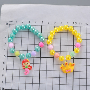Mermaid braccialetto di perle bambini simpatico pony colore cartone animato corona arcobaleno <span class=keywords><strong>gioielli</strong></span> a mano <span class=keywords><strong>bambina</strong></span> - Product Image 5