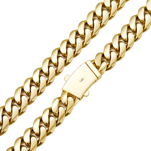 <span class=keywords><strong>Pulsera</strong></span> de Eslabones Cubanos Mónaco de Acero Inoxidable Chapado en <span class=keywords><strong>Oro</strong></span> de <span class=keywords><strong>14K</strong></span> de 6mm-14mm con Cierre de Resorte Iced Out CZ, Joyería Clásica Hip Hop para Unisex - Product Image 3