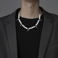 Vente en gros sur mesure Collier en acier inoxydable pour hommes Accessoires de bijouterie Colliers de perles avec pendentif en chaîne sur clavicule cubaine