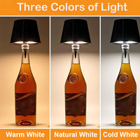 Lampe de bouteille de vin sans fil à commande tactile bicolore, en métal, étanche IP54, lampe de bureau sans fil rechargeable, lampe de nuit pour patio