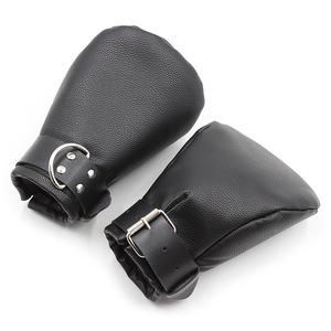 Gants de bondage BDSM en PU noir, taille ajustable, jouet érotique SM pour adultes, pattes de chien extrêmes pour couples - Product Image 6