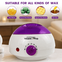 Chauffe-cire individuel 400 ml pour épilation, usage professionnel et domestique, violet, température réglable, prise OEM