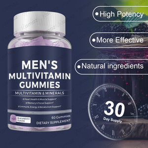 Compléments multivitaminés Amaz A, D, C, E, biotine, acide folique, multivitamines halal en gommes, multivitamines végétaliennes pour hommes, gommes multivitaminées pour hommes - Product Image 3