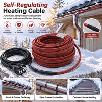 Kit de câble chauffant autorégulant, cordon d'alimentation pré-connecté avec/sans prise, longueur personnalisable disponible de 0 à 85 m, 35-65 W/m, indice de protection IP66