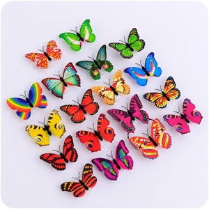 Farfalla luminosa colorata LED luce notturna 3D adesivi da parete Touch Control ABS materiale decorazione camera da letto proiettata per uso in camera - Product Image 6