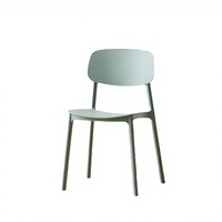 Chaise de jardin empilable HUNTOP moderne et simple en plastique épais résistant au soleil avec dossier carré pour usage extérieur en villa