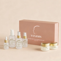 Ensemble d'emballages cosmétiques ronds de 30, 50 et 100 ml, flacon pompe pour lotion, crème pour le visage, flacon en verre pour sérum, pour soins personnels avec boîte en papier