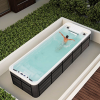Baignoires thermales rectangulaires modernes en acrylique Balboa pour 6 personnes baignoire à remous chaude fonction de massage pour la salle de sport à domicile jardin extérieur
