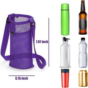 Bolsa Portabotellas de Agua Personalizada, Portátil, de Malla, con Correa para el Hombro - Product Image 2