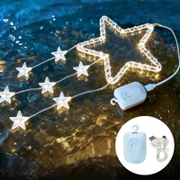 Guirlande lumineuse LED solaire en forme d'étoiles pour extérieur, patio, jardin, Noël, festival, ambiance romantique