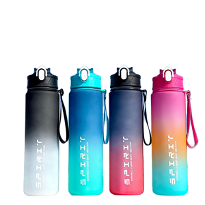 Градиент 800 мл герметичная бутылка для воды с соломой для спорта на открытом воздухе, фитнеса, прямой питье и маркер времени для студентов - Product Image 3