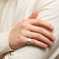 Bague signet vintage pour homme en argent 925 plaqué or, émail noir, grande taille, vente en gros Gemnel