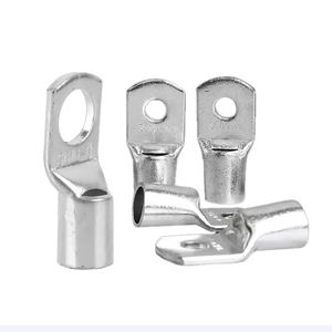 Bornes de câble de batterie en cuivre étamé 4 AWG avec goujon 3/8, bornes à goujon 3/8 avec œillets nus, bornes annulaires tubulaires Sc25-10 - Product Image 2