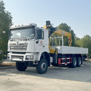 Prix d'usine Shacman 6X4 12 tonnes Grue à flèche droite montée sur camion, Grue mobile hydraulique de levage, Camion de transport de marchandises à vendre - Product Image 1