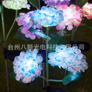 Luces Solares de Jardín con 3 Cabezas de Hortensia, Lámpara LED para Decoración Exterior, Resistente al Agua, Independiente - Product Image 4