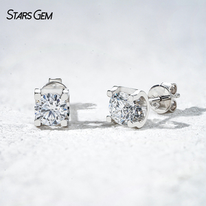 Pendientes con Diseño de Cabeza de Toro Starsgem, 0.5ct*2 Piezas, DEF VS, Corte Brillante Redondo, Diamantes Cultivados en Laboratorio - Product Image 5