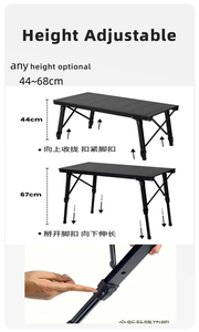 Black Aluminum Alloy Frame IGT <strong>Table</strong> Portable Foldable Outdoor <strong>Camping</strong> <strong>Kitchen</strong> Dining Furniture Modern Design Multi-function - Product Image 4
