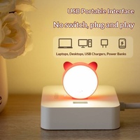 Lampe de nuit LED intelligente USB à commande vocale, sept couleurs, détection d'ambiance, économie d'énergie pour chambre à coucher et sommeil