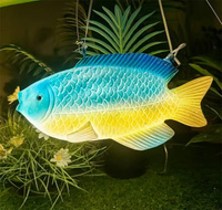 Lampe LED en forme de poisson marin en résine et fibre de verre, nouveau type, décorations lumineuses pour les vacances, le paysage, le jardin, le parc, étanche, suspension en forme de poisson