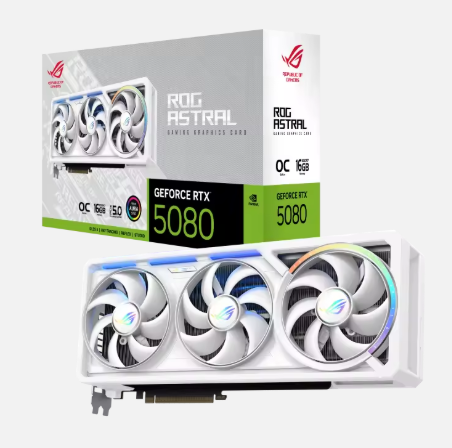 New R0G Astral RTX5080 16GB GDDR7 WHITE OC Gaming Graphics Card GPU PCI Express Fan AI Computing Video Card