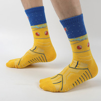 Chaussettes de sport mi-mollet professionnelles pour hommes, idéales pour la course et le basketball, séchage rapide, respirantes, absorbant la transpiration, avec logo et semelle en tissu éponge.